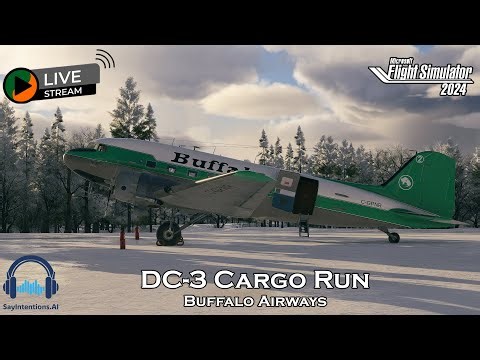 Buffalo Airways DC-3 | First Air Freight Tribute Flight | Yukon to Alaska | MSFS 2024 ❄️