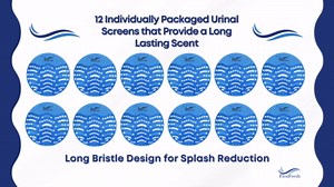 Urinal Screen Deodorizer (12 pack) Ocean Mist Scent, Urinal Cakes Anti-Splash, Urinal Mats Anti-Clogging, Universal Fit, Free Gloves