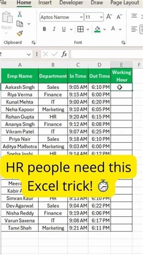 Excel Working Hours Formula Trick ⏱️ | Fix Time Calculation in Seconds 😳#excel
