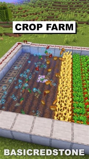 BasicRedstone | Minecraft Crop Farm! #minecraft #minecrafttutorial #minecraftfarm | Instagram