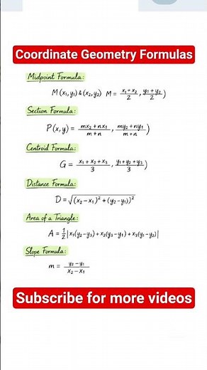 Coordinate Geometry Formulas