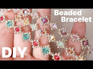 DIY💎 How To Make A Easy Beaded Bracelet with Bicone Beads Step-by-Step Tutorial
