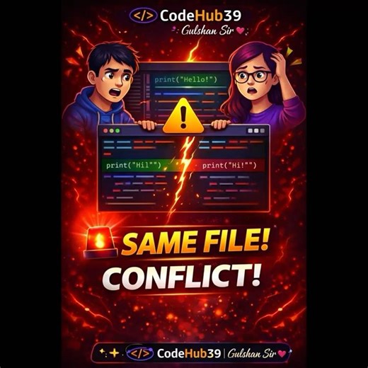 Two Developers Same File 😱 What Happens? | Git Conflict Explained 🔥 #shorts #git #devops