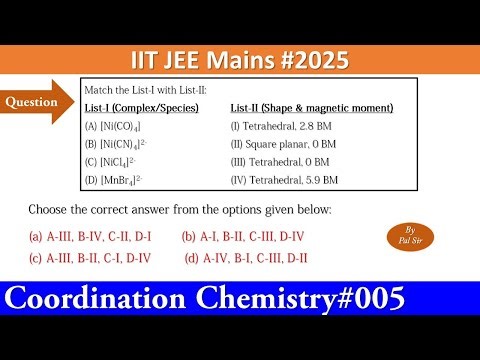 Coordination Compounds_005 | IIT JEE Mains PYQ Discussion | Atomic Affairs