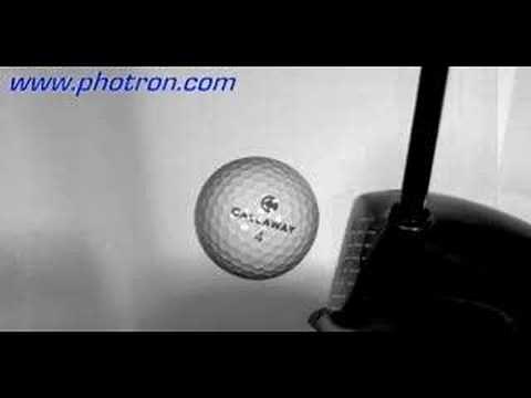 Hi-speed video of a golf ball compressed by driver
