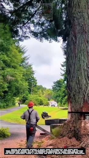 Precision Tree Felling of a Giant Tree 🌲⚙️
