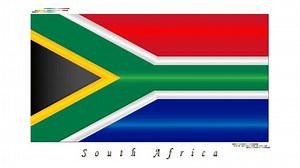 Traveling to South Africa animation. Animated SA flag reels expand in Rectangle shape video. African Country. Azania flag animation isolated on white background