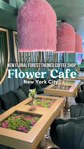 NEW Floral Themed Cafe In New York City 🌸👇🏾 Sahola Coffee is a beautiful new cafe gem that has a unique and beautiful whimsical aesthetic. ☕️The coffee shop serves some unique a fun cold beverages, coffees with a special twist (or you can get your regular coffee blend), plus they have light bites and yummy pastries to enjoy. 💐The space is small but perfect and cozy! Their beautiful tables with moss ball designs embedded is such a special touch and it’s a great cafe to work from home in New Y