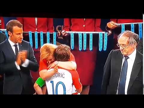 Luka Modric and Croatian President Kolinda Grabar-Kitarovic Crying moment at world cup final