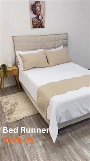Elevate your bedroom in an instant with our bed runners. Watch how this simple change can enhance the whole aesthetic. It's the ultimate finishing detail. Click here tinyurl.com/4fe4c9un to shop now. 106196054 Bed Runner R199.99 106200491 Bed Runner R199.99 #homedecor #bedrunner | Sheet Street