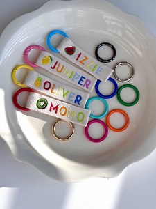 Personalized Name Tag, Bag Tag, Initial Embroidery Key Chain, Alphabet Key Ring, Teacher Gift, Custom Key Ring, Personalized Gift, - Etsy