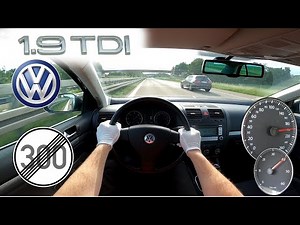 VW Golf 5 V Jetta 1.9 TDI TOP SPEED NO LIMIT AUTOBAHN GERMANY