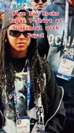 Blue Ivy Rocks Tupac T-Shirt at Superbowl with Jay-Z