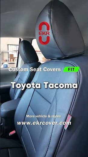 EKR custom black seat cover installation for the Toyota Tacoma.