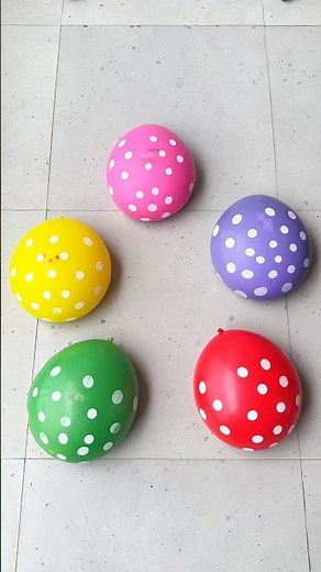 5️⃣ Color Balloon Pop Challenge 😍💥| Pink, Yellow, Purple, Green & Red