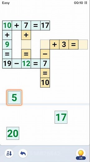 Cross Math Easy Level 1