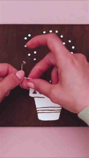 How to make cactus string art #stringartcrafts #stringarttutorial