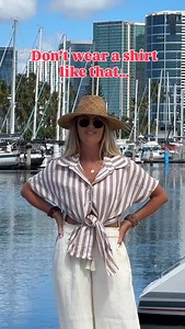 Would you wear it like that ? Vote in poll! Here’s a fun way to wear a button down shirt! Keep one or two buttons closed ( depending on a shirt ) and loop the fabric over in front of you , tuck the rest of the fabric under creating a bustier. What do you think ? Say OUTFIT below to receive a message with outfit details 🔗⬇ https://liketk.it/5msHf #diyfashion #stylinghacks #shirthack | Blonde Beach Vibes