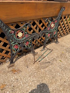 Vintage Victorian Cast Iron Garden Bench Sides: Salvaged Patio Decor - Etsy