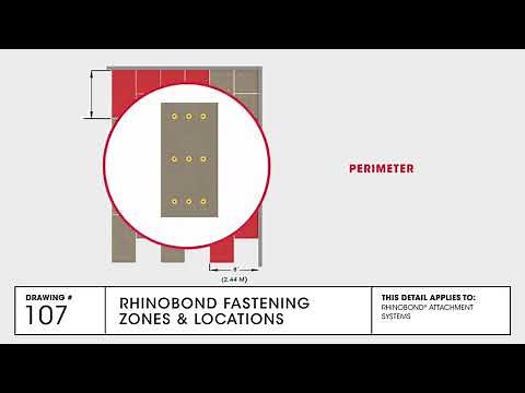 RhinoBond Fastening Zones & Locations | TPO Commercial Roofing | GAF Drawing 107