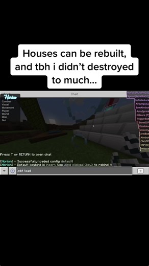 Ahhh, no problem! Houses can be build up again! ;) #horion #minecraft #hacking #cheating #cheats #nbt #fyp #fy #viral #bedrock #bedrockedition #edit #nuker #nuked