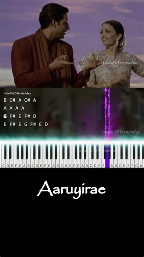 Aaruyirae Keyboard Cover | Piano Notes | Guru | AR Rahman | Fernandez 3