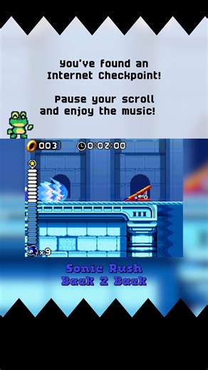 The Internet Checkpoint | Internet Checkpoint Number 153! Today's video game music: "Back 2 Back" from Sonic Rush, composed by Hideki Naganuma! Thanks for stopping... | Instagram