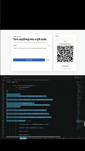 Build QR code generator using javascript | #shorts #javascript