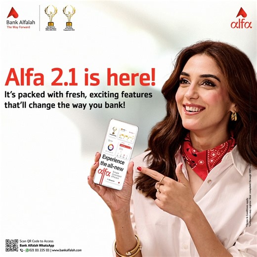 7.9K views · 1.1K reactions | Alfa 2.1 is here with exciting features! Login now for a smarter, faster, and more seamless banking experience. Download the App: https://onelink.to/u9b8fx Terms and Conditions apply. Customers may register their complaint through SBP’s customer complaint management service ‘Sunwai’ (https://sunwai.sbp.org.pk.) #AlfabyBankAlfalah #TheWayForward #AlfaApp | Alfa by Bank Alfalah | Facebook