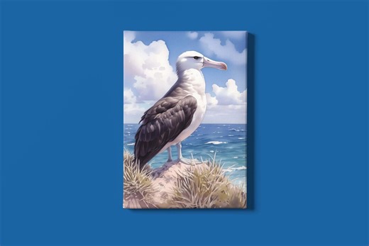 Albatross Art Print Instant Download: Watercolor Painting of an Albatross on the Beach - Etsy