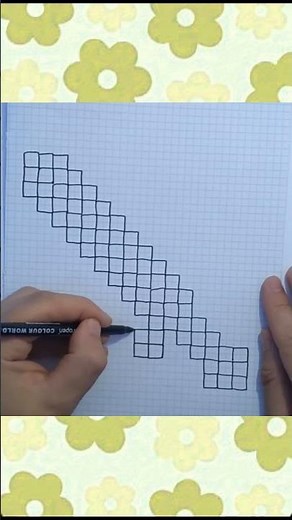 How to Draw Minecraft Sword Gold #pixelart #minecraft #drawing