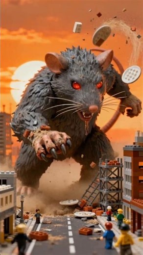 Epic Battle! LEGO vs Giant Rat Monster🐭🔥🔥