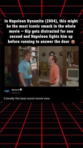 In Napoleon Dynamite (2004), this might be the most iconic smack in the whole movie — Kip gets