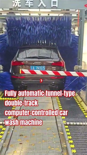 Fully automatic tunnel-typedouble-track computer-controlled car wash machine #carwashing #carwash