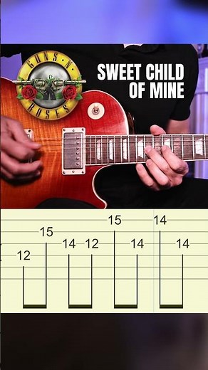 Guns And Roses Sweet Child Of Mine Riff Guitar Tutorial Tabs