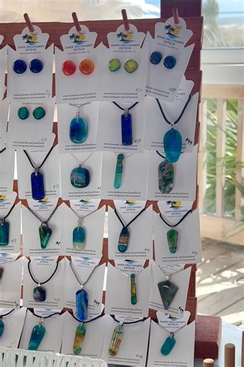 27 reactions | Kiln fused glass jewelry for sale at The Hippie Fish #janiezetsch #thehippiefish #dauphinislandalabama #islandvibes | JanieZetsch | Facebook