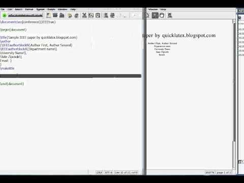 How to write a conference paper (IEEE, ACM) using Latex
