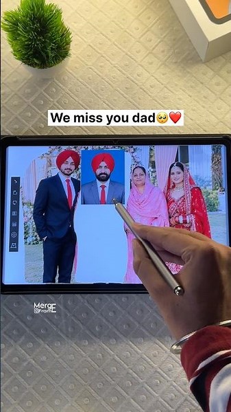 Emotional surprise gift for wife 🥺❤️| Digital Merge | Family Photo Merge #shorts #merge #digitalart