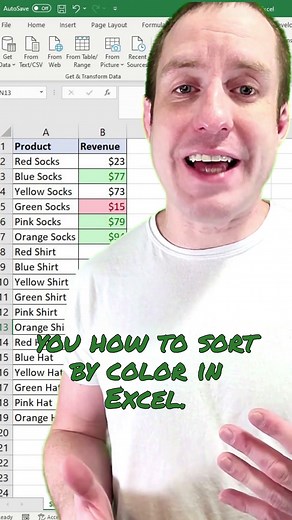 How to sort by color in Excel #Excel #excelbeginner #exceltutorial #exceltips