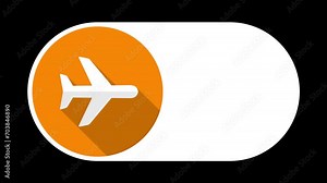 Airplane Mode Toggle Switch Icon Loop On Alpha Stock Video