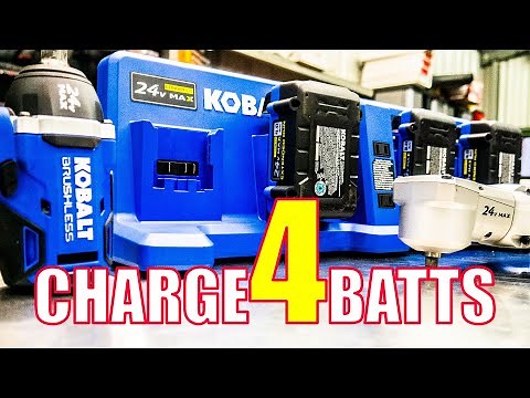 CHARGE 4 BATTERIES - Kobalt 4 Port 24V Charger Review [KRC 2404-03]