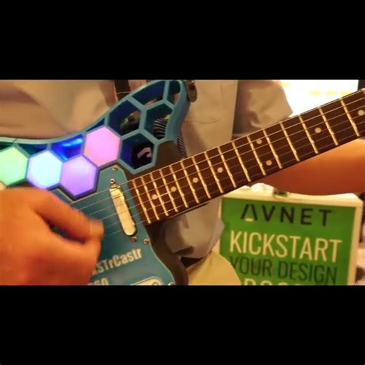 Playing a 3D-printed guitar with lights!