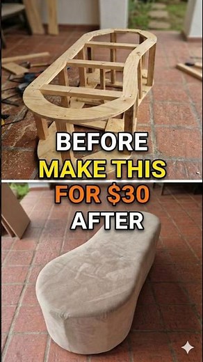 How to Build a Designer Curved Ottoman! 🛋️ DIY Furniture Hack