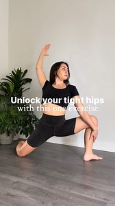 13 comments | UNLOCK YOUR TIGHT HIPS with this one exercise!  Whether you’re sitting at a desk all day or hitting the gym regularly, we’ve all felt the tension in our hips. But guess what? You can change that! This hip mobility exercise helps open the hips to stretch the hip flexors, psoas, quads & inner thighs! Give it a try  #hippain #hippainrelief #openhips #hipopener #lowbackpain #hipstretch #hipmobility | Rachel Pantano | Facebook