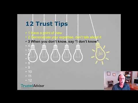 Understanding the Trust Equation and 12 Trust Tips: TrustMatters Webinar Series