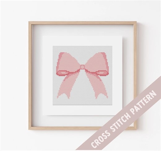 Coquette Bow Cross Stitch Pattern: Beginner Friendly (PDF Pattern) - Etsy