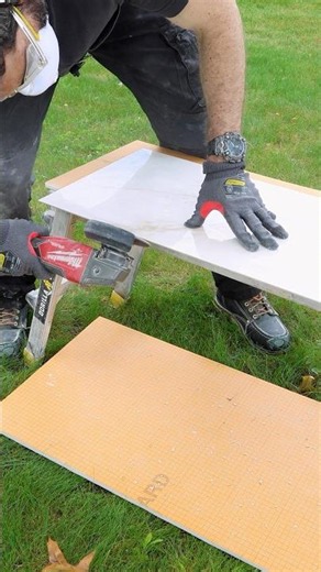 How Bevel and Polish Porcelain Tile - #shorts #tileshower #sponsored