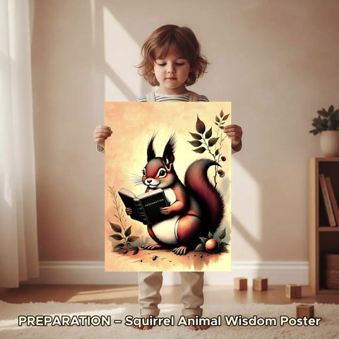 PREPARATION – Squirrel Animal Wisdom Poster | Vintage Reading Squirrel Illustration | Motivational Printable Wall Art (digital) - Etsy