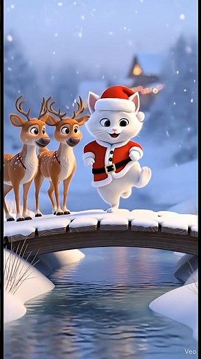 wish you merry Christmas | cute cat dance in Christmas #cat #cats #christmas #cartoon #catcartoon