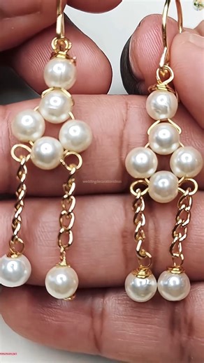 10K views · 169 reactions | DIY Beautiful Pearl Earrings  | Wedding Decoration Ideas | Facebook